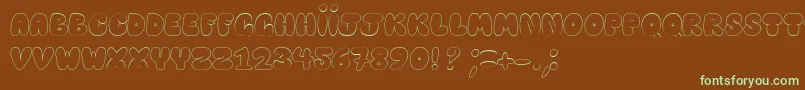 HappyBrownCat Font – Green Fonts on Brown Background