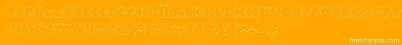 HappyBrownCat Font – Green Fonts on Orange Background