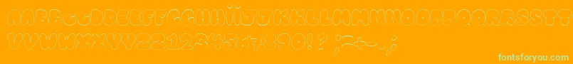 HappyBrownCat-Schriftart – Grüne Schriften auf orangefarbenem Hintergrund