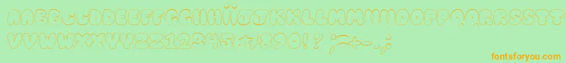 HappyBrownCat Font – Orange Fonts on Green Background