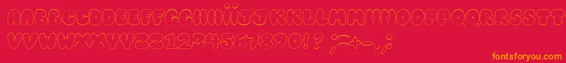 HappyBrownCat Font – Orange Fonts on Red Background