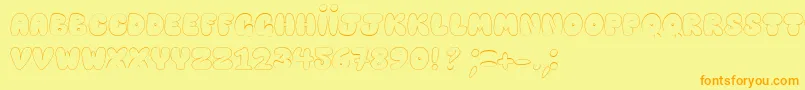 HappyBrownCat Font – Orange Fonts on Yellow Background