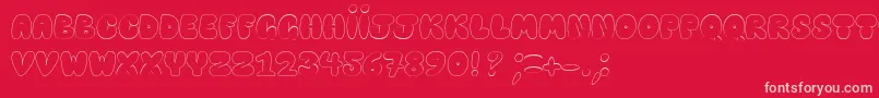 HappyBrownCat Font – Pink Fonts on Red Background