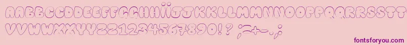 HappyBrownCat-Schriftart – Violette Schriften auf rosa Hintergrund