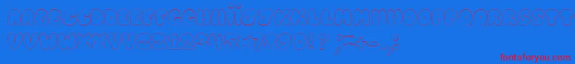 HappyBrownCat Font – Red Fonts on Blue Background