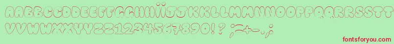 HappyBrownCat Font – Red Fonts on Green Background