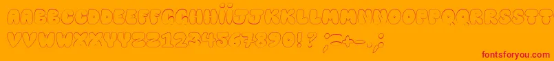 HappyBrownCat Font – Red Fonts on Orange Background