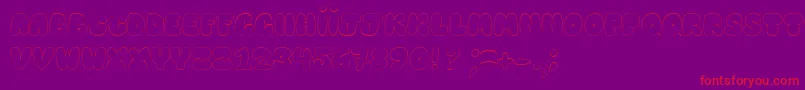 HappyBrownCat-fontti – punaiset fontit violetilla taustalla