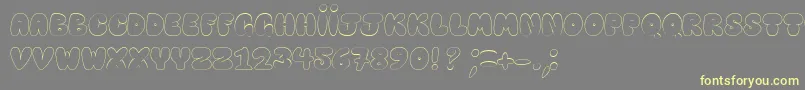 HappyBrownCat Font – Yellow Fonts on Gray Background