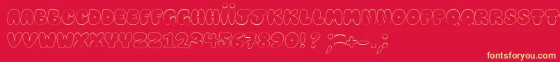 HappyBrownCat Font – Yellow Fonts on Red Background