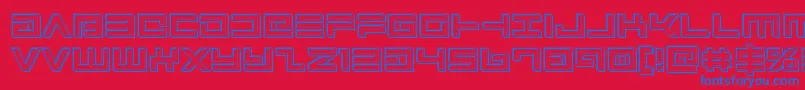 Avengerengrave-Schriftart – Blaue Schriften auf rotem Hintergrund