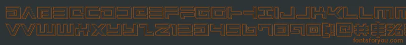 Avengerengrave-Schriftart – Braune Schriften auf schwarzem Hintergrund