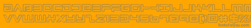 Avengerengrave-Schriftart – Graue Schriften auf orangefarbenem Hintergrund