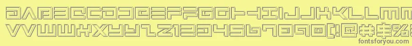 フォントAvengerengrave – 黄色の背景に灰色の文字