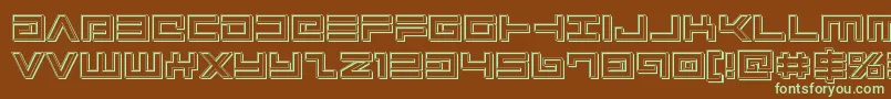 Avengerengrave-fontti – vihreät fontit ruskealla taustalla