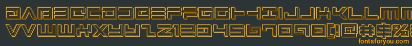 Avengerengrave-Schriftart – Orangefarbene Schriften auf schwarzem Hintergrund