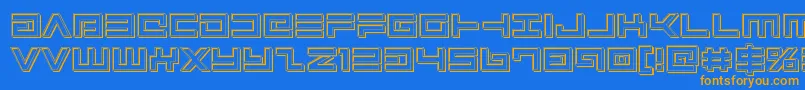 Avengerengrave Font – Orange Fonts on Blue Background