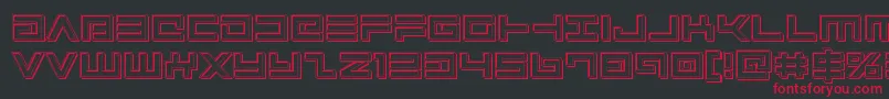 フォントAvengerengrave – 黒い背景に赤い文字