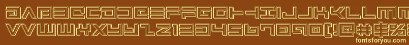 Avengerengrave-fontti – keltaiset fontit ruskealla taustalla