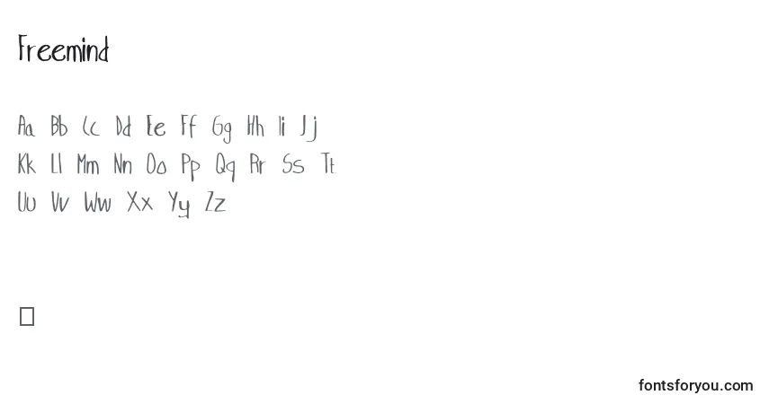 Schriftart Freemind – Alphabet, Zahlen, spezielle Symbole