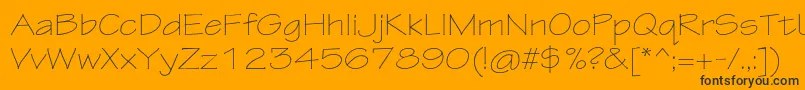 TektonproLightext Font – Black Fonts on Orange Background