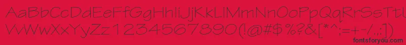 TektonproLightext Font – Black Fonts on Red Background