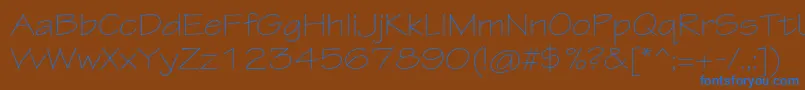 TektonproLightext Font – Blue Fonts on Brown Background