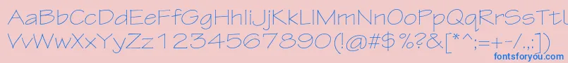 TektonproLightext Font – Blue Fonts on Pink Background