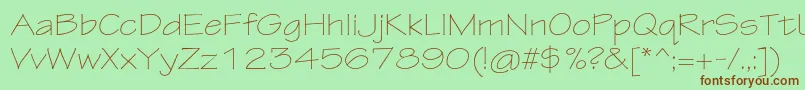 TektonproLightext Font – Brown Fonts on Green Background