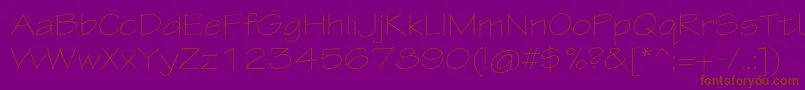 TektonproLightext Font – Brown Fonts on Purple Background