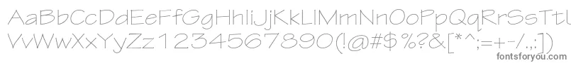 TektonproLightext-fontti – harmaat kirjasimet valkoisella taustalla