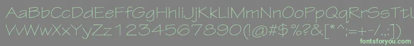 TektonproLightext Font – Green Fonts on Gray Background