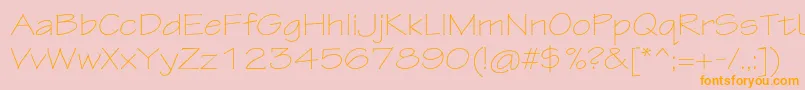 TektonproLightext-Schriftart – Orangefarbene Schriften auf rosa Hintergrund