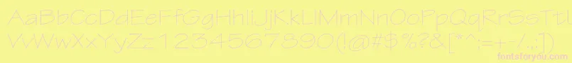 TektonproLightext Font – Pink Fonts on Yellow Background