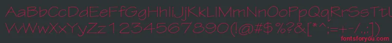 TektonproLightext Font – Red Fonts on Black Background