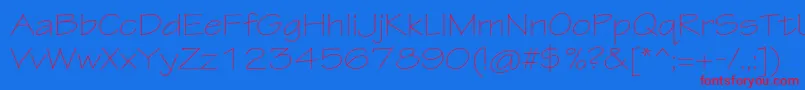 TektonproLightext-Schriftart – Rote Schriften auf blauem Hintergrund