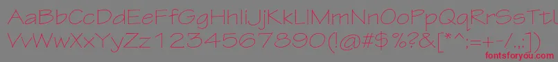 TektonproLightext Font – Red Fonts on Gray Background