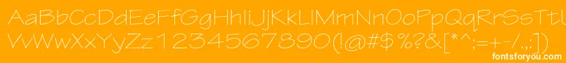 TektonproLightext-Schriftart – Weiße Schriften auf orangefarbenem Hintergrund