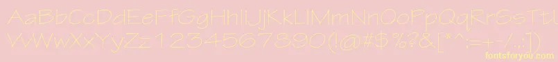 TektonproLightext-Schriftart – Gelbe Schriften auf rosa Hintergrund