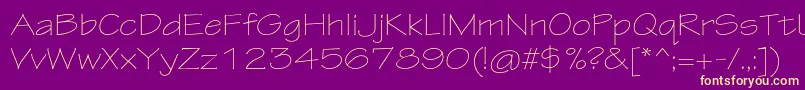 TektonproLightext Font – Yellow Fonts on Purple Background