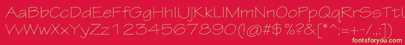 TektonproLightext Font – Yellow Fonts on Red Background