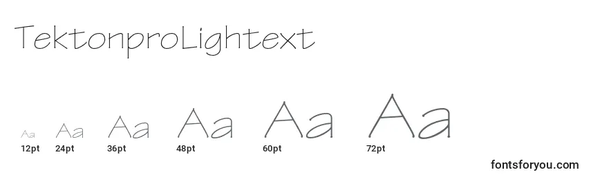 TektonproLightext Font Sizes