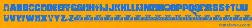 ShaunOfTheDead Font – Blue Fonts on Orange Background