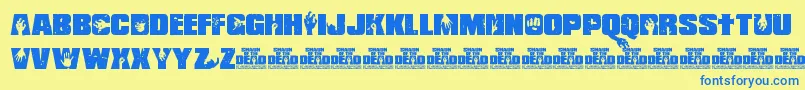 ShaunOfTheDead Font – Blue Fonts on Yellow Background