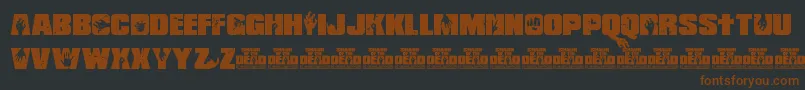Weitere Informationen zur ShaunOfTheDead-Schriftart ShaunOfTheDead-Schriftart – Braune Schriften auf schwarzem Hintergrund