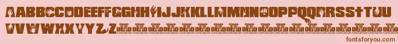 ShaunOfTheDead-Schriftart – Braune Schriften auf rosa Hintergrund