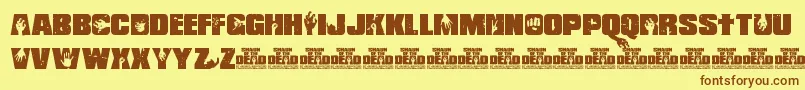 ShaunOfTheDead Font – Brown Fonts on Yellow Background