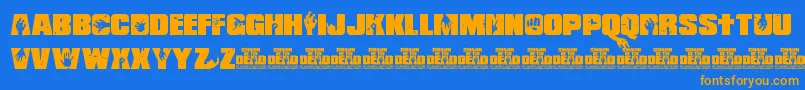 ShaunOfTheDead Font – Orange Fonts on Blue Background