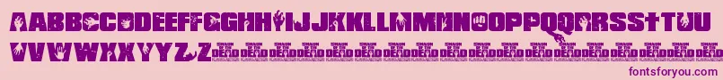 ShaunOfTheDead-Schriftart – Violette Schriften auf rosa Hintergrund