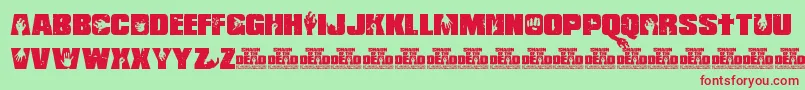 Police ShaunOfTheDead – polices rouges sur fond vert